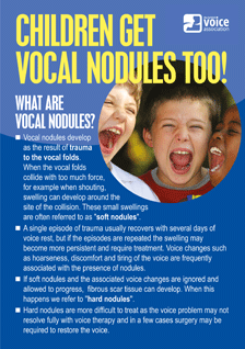 Children get vocal nodules too! (leaflet cover)