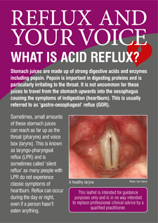 Reflux and Your Voice - leaflet