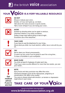 Take care of your voice (leaflet cover)
